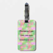 ピンク日光の抽象芸術の色彩の鮮やかな黄色 ラゲッジタグ (裏面縦)