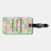 ピンク日光の抽象芸術の色彩の鮮やかな黄色 ラゲッジタグ (裏面横)