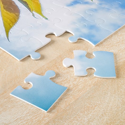 ピンク日本のさくらんぼの花が大きく咲く ジグソーパズル (側面)