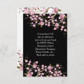 ピンク日本のさくらんぼの花結婚の数 招待状 (正面/裏面)