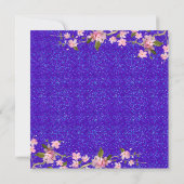 ピンク日本のさくらんぼの花結婚の数 招待状 (裏面)