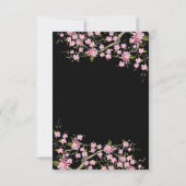 ピンク日本のさくらんぼの花結婚の数 招待状 (裏面)