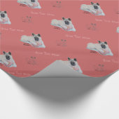 ピンク日本ののテディベアアートが可愛い秋田 ラッピングペーパー (角)