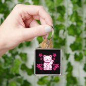 ピンク日本のの招き猫 キーホルダー (手)