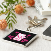 ピンク日本のの招き猫 キーホルダー (側面)