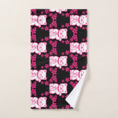 ピンク日本のの招き猫 バスタオルセット (ハンドタオル)