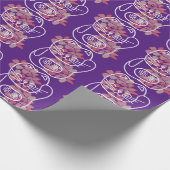 ピンク日本のの桜の花と幸運の猫 ラッピングペーパー (角)