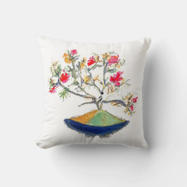 ピンク日本のの盆栽バイアリラ&リリーデザイン クッション