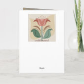 ピンク日本のの花を持つ横カスタム景 カード (裏面)