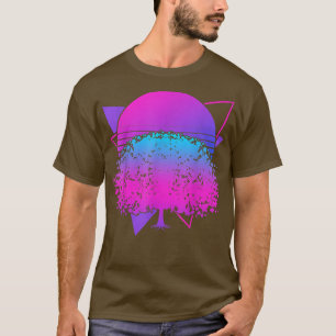 ピンク日本のの花桜90sアートVAPORWAVEチャー Tシャツ