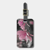 ピンク日本のソーサー・マグノリア ラゲッジタグ (正面縦)