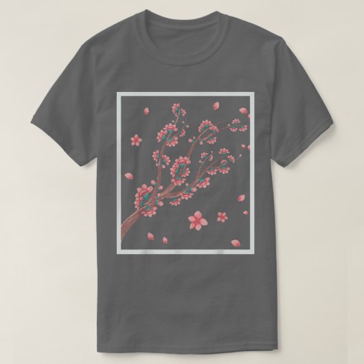 ピンク日本のフラワーブロッサム桜さくらんぼブロッサム Tシャツ (デザイン正面)