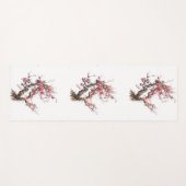 ピンク日本の桜さくらんぼブロッサムウォーター色 ヨガマット (正面(横))