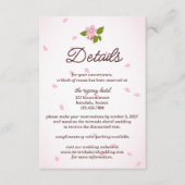 ピンク日本の桜さくらんぼ結婚の花 エンクロージャーカード (正面)