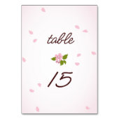 ピンク日本の桜さくらんぼ結婚の花 テーブルナンバー (正面)