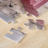 ピンク日本の桜構造 ジグソーパズル (側面)