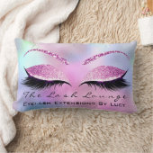 ピンク明るい赤紫色グリッターアイメイクアップラッシュ美しい グラデーション ランバークッション (ブランケット)