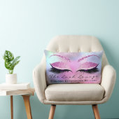 ピンク明るい赤紫色グリッターアイメイクアップラッシュ美しい グラデーション ランバークッション (椅子)