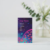 ピンク明るい赤紫色ターコイズブルー抽象芸術デコモノグラム 名刺 (スタンド正面)