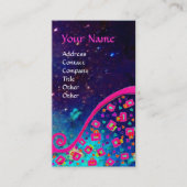 ピンク明るい赤紫色ターコイズブルー抽象芸術デコモノグラム 名刺 (正面)