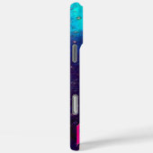 ピンク明るい赤紫色ターコイズブルー抽象芸術デコモノグラム Case-Mate iPhoneケース (裏面 / 右)