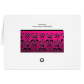 ピンク明るい赤紫色パープルブラックダマステーブルシーティング (裏面横)