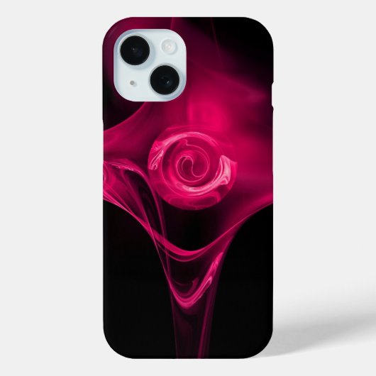 ピンク明るい赤紫色フラクタルバラ Case-Mate iPhoneケース (裏面)