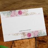 ピンク明るい赤紫色フローラパーソナライズされたノートカード ノートカード