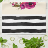 ピンク明るい赤紫色フローラポピーリース最高のママーエバー キッチンタオル (折り畳み)