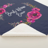 ピンク明るい赤紫色フローラポピーリース最高のママーエバー シェルパブランケット (3/4)