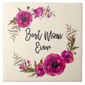 ピンク明るい赤紫色フローラポピーリース最高のママーエバー タイル (正面)