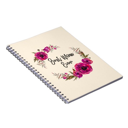 ピンク明るい赤紫色フローラポピーリース最高のママーエバー ノートブック (右側)