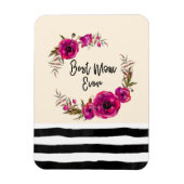 ピンク明るい赤紫色フローラポピーリース最高のママーエバー マグネット (縦)