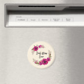 ピンク明るい赤紫色フローラポピーリース最高のママーエバー マグネット (インサイチュ (食洗機))