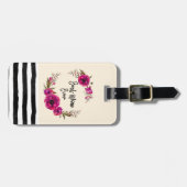 ピンク明るい赤紫色フローラポピーリース最高のママーエバー ラゲッジタグ (正面横)