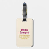 ピンク明るい赤紫色フローラポピーリース最高のママーエバー ラゲッジタグ (裏面縦)