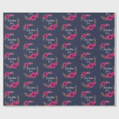 ピンク明るい赤紫色フローラポピーリース最高のママーエバー ラッピングペーパー (フラット)