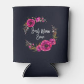 ピンク明るい赤紫色フローラポピーリース最高のママーエバー 缶クーラー (正面)