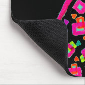 ピンク明るい赤紫色ブラック抽象芸術デコモノグラム マウスパッド (コーナー)