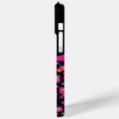 ピンク明るい赤紫色ブラック抽象芸術デコモノグラム Case-Mate iPhoneケース (裏面 / 左)