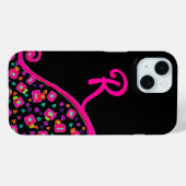 ピンク明るい赤紫色ブラック抽象芸術デコモノグラム Case-Mate iPhoneケース (裏面 (横))