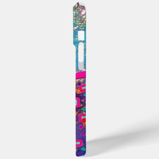 ピンク明るい赤紫色ブルー抽象芸術デコモノグラム Case-Mate iPhoneケース (裏面 / 左)