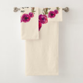 ピンク明るい赤紫色ポピーリース最高のママモマエバー バスタオルセット (インサイチュ)