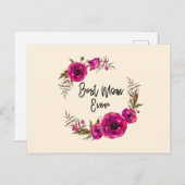 ピンク明るい赤紫色ポピーリース最高のママモマエバー ポストカード (正面/裏面)