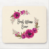 ピンク明るい赤紫色ポピーリース最高のママモマエバー マウスパッド (正面)