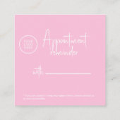 ピンク明るい赤紫色モダン美しいサロンQRコード 予約カード (裏面)