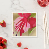 ピンク明るい赤紫色水彩花フローラデコ スタンダードカクテルナプキン (インサイチュ)