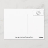 ピンク明るい赤紫色水彩花ポップ・アートの道 ポストカード (裏面)