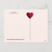 ピンク明るい赤紫色編組ハート，バレンタインデー シーズンポストカード (裏面)