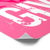 ピンク明るい赤紫色&ホワイト与えノーアップアートポスター ポスター (角)